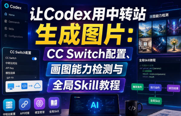 让Codex用中转站生成图片：CC Switch配置、画图能力检测与全局Skill教程-创学资源站