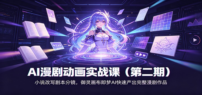 AI漫剧动画实战课(第二期)：小说改写剧本分镜，御灵画布即梦AI快速产出完整漫剧作品-创学资源站