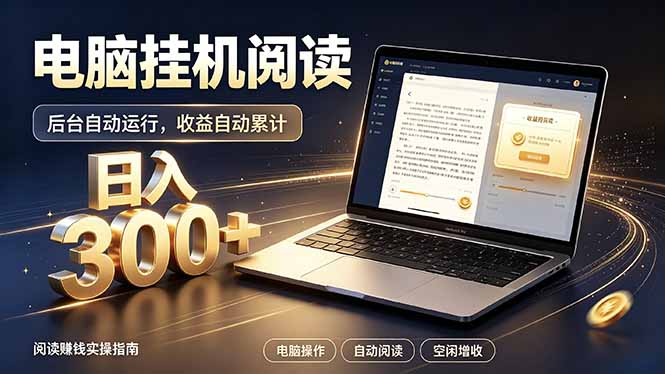 看小说也有收益？自动化流程，轻松日入300+-创学资源站
