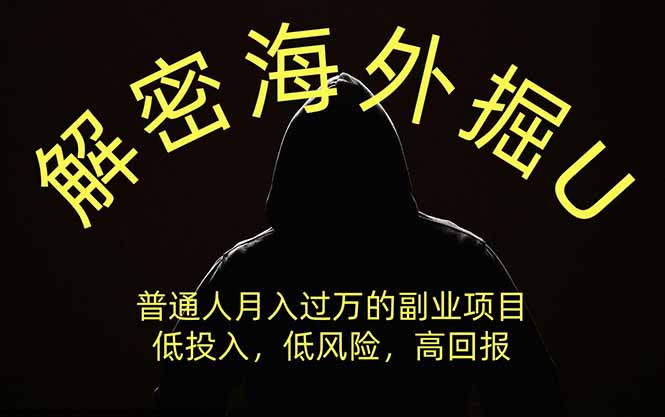 解密海外掘U，普通人月入过万的副业项目，低投入、低风险高回报，没有之一-创学资源站