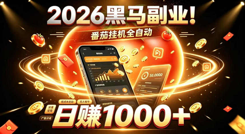 2026黑马副业!番茄挂G全自动日入1000+,操作最简单、门槛最低的线上轻资产项目【揭秘】-创学资源站
