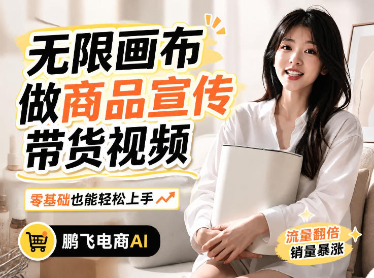 不用模特不用拍,AI生成电商带货视频|无限画布从0到1搭建教程,全程实操演示,新手也能跟着落地-创学资源站