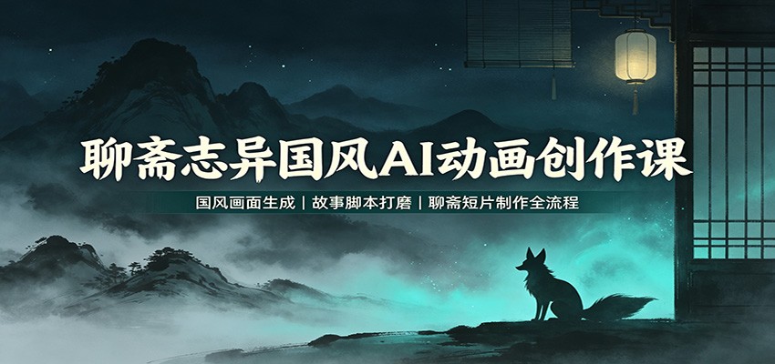 聊斋志异国风AI动画创作课:国风画面生成,故事脚本打磨,聊斋短片制作全流程-创学资源站