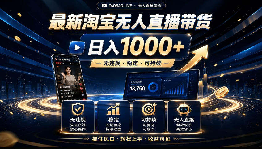 2026淘宝无人直播15.0,独家新技术,不用露脸、不用熬夜,自动直播自动出单,25小时卖17W【揭秘】-创学资源站