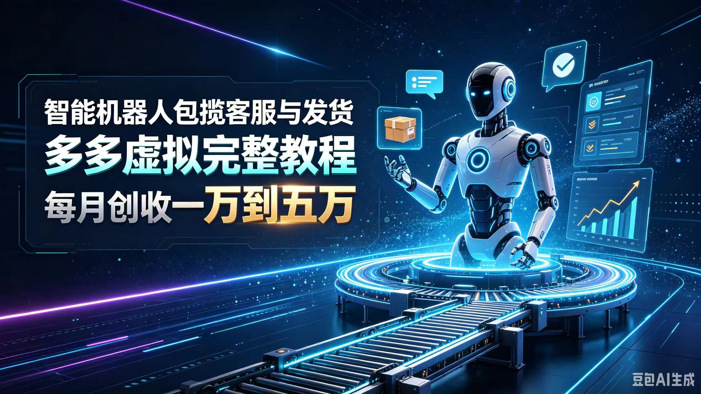 智能机器人包揽客服与发货,多多虚拟完整教程,每月创收一万到五万-创学资源站
