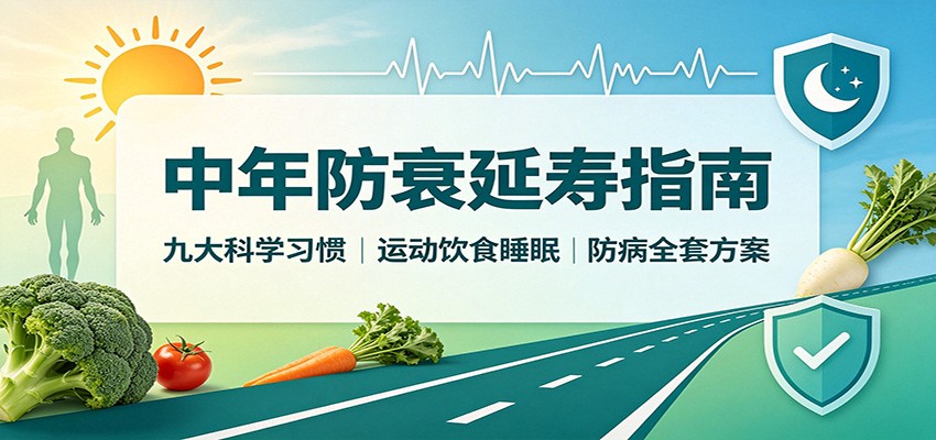 中年防衰延寿指南：九大科学习惯，运动饮食睡眠防病全套方案-创学资源站