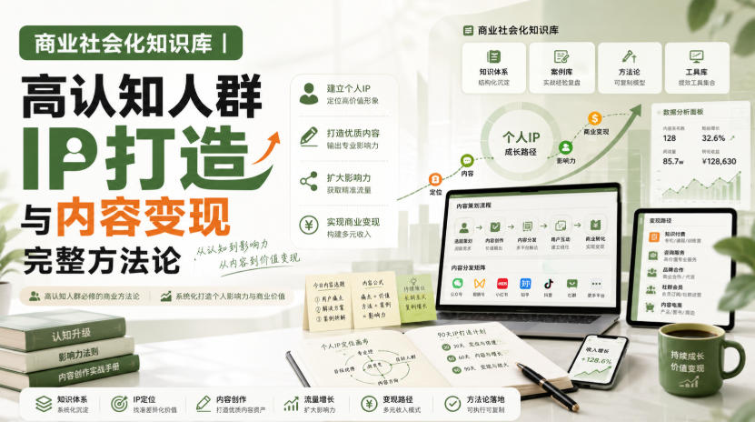 商业社会化知识库｜高认知人群IP打造与内容变现完整方法论【文档】-创学资源站
