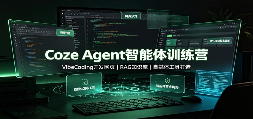 Coze Agent智能体训练营：VibeCoding开发网页，RAG知识库，自媒体工具打造-创学资源站