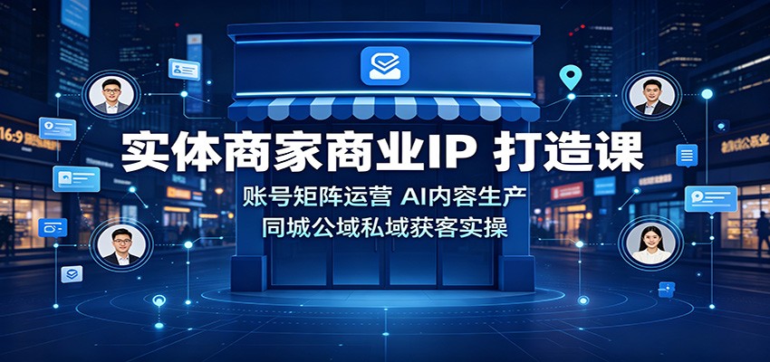 实体商家商业IP打造课：账号矩阵运营，AI内容生产，同城公域私域获客实操-创学资源站