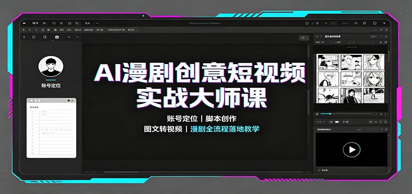 AI漫剧创意短视频实战大师课：账号定位脚本创作，图文转视频，漫剧全流程落地教学-创学资源站