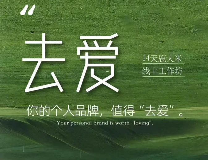 去爱14天鹿大米线上工作坊,你的个人品牌,值得“去爱”-创学资源站