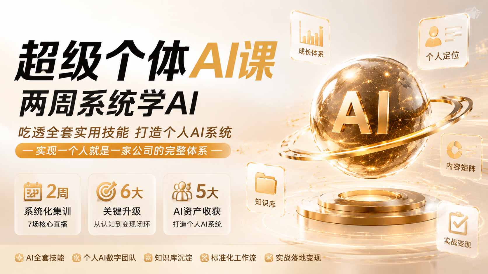 超级个体AI课 两周系统学AI；吃透全套实用技能打造个人AI系统，实现一个人就是一家公司的完整体系(更新0823-创学资源站
