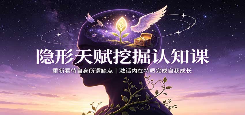 隐形天赋挖掘认知课：重新看待自身所谓缺点，激活内在特质完成自我成长-创学资源站