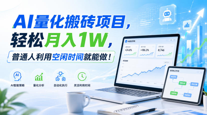 AI量化搬砖项目，轻松月入1W，新手小白也能直接入局！-创学资源站
