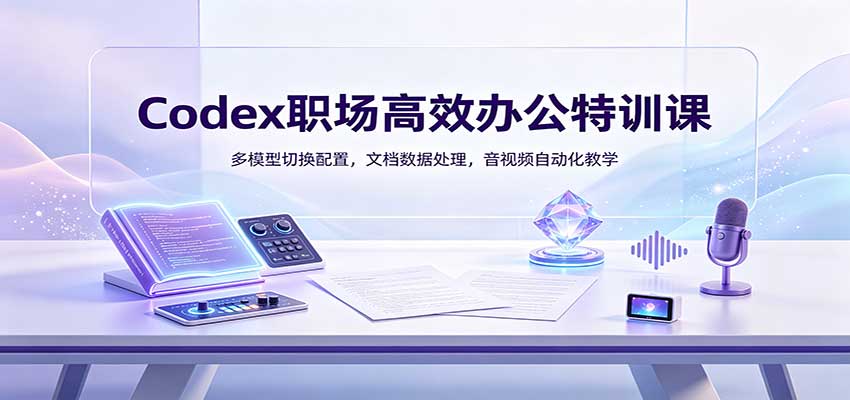 Codex职场高效办公特训课：多模型切换配置，文档数据处理，音视频自动化教学-创学资源站