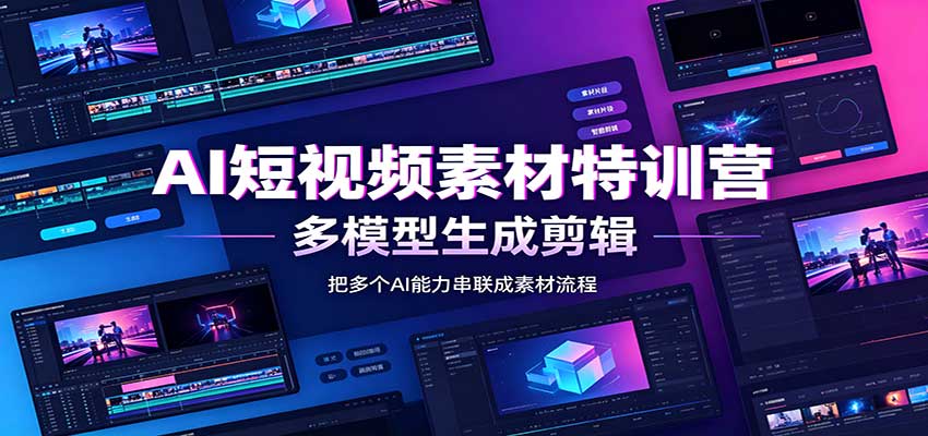 AI短视频素材特训营：Codex本地部署实操，多模型生成剪辑，爆量素材挖掘教学-创学资源站
