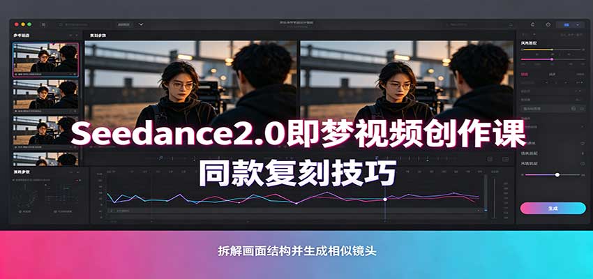 Seedance2.0即梦视频创作课：剧本式视频制作，同款复刻技巧，多行业案例落地教学-创学资源站