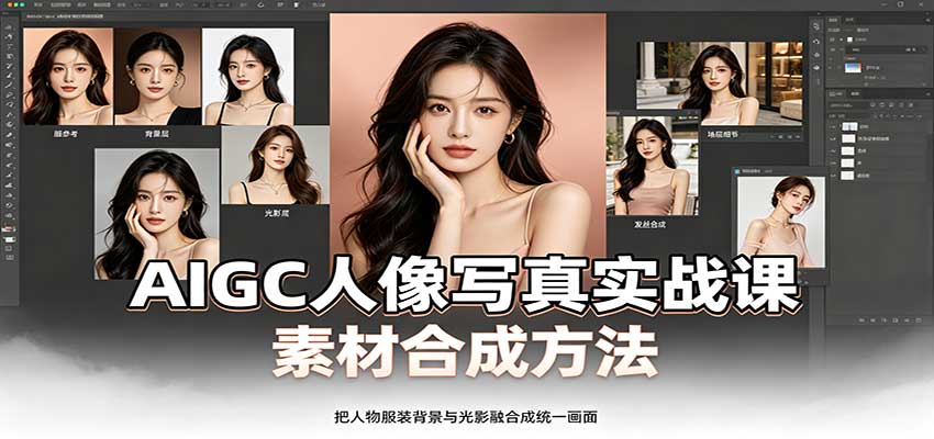 AIGC人像写真实战课：软件平台部署筹备，素材合成方法，多题材写真案例-创学资源站