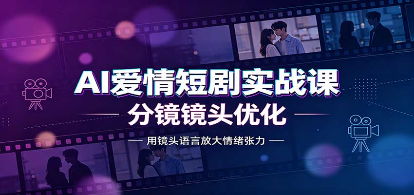 AI爱情短剧实战课：故事剧本创作，分镜镜头优化，智能体提示词-创学资源站