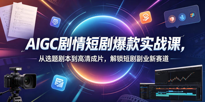 AIGC剧情短剧爆款实战课，从选题剧本到高清成片，解锁短剧副业新赛道(更新0906)-创学资源站