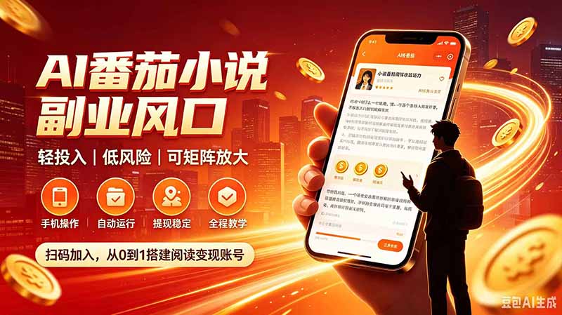 AI番茄全自动挂机｜24小时躺赚副业，轻投入|低风险|可矩阵放大-创学资源站