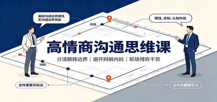 高情商沟通思维课：分清解释边界，避开辩解内耗，职场博弈干货-创学资源站