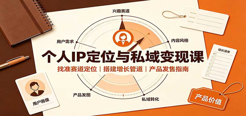 个人IP定位与私域变现课：找准赛道定位，搭建增长管道，产品发售指南-创学资源站