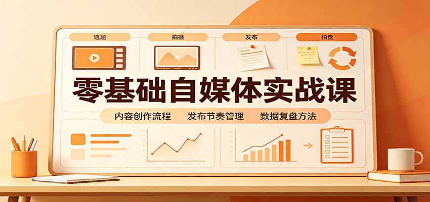 零基础自媒体实战课:赛道人设冷启动,内容创作复盘,公私域商业闭环-创学资源站