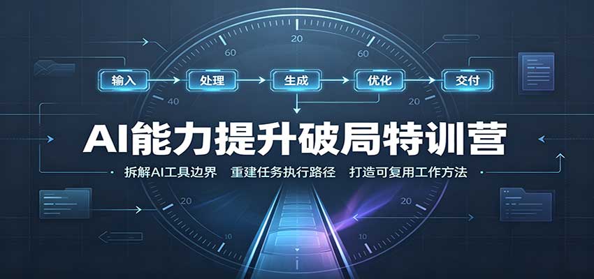 AI能力提升破局特训营：掌握AI交互逻辑，内容创作，搭建工作流-创学资源站