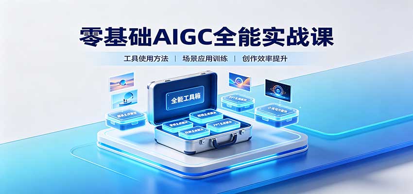 零基础AIGC全能实战课：覆盖绘画、影音、PPT、小说多场景AI创作-创学资源站