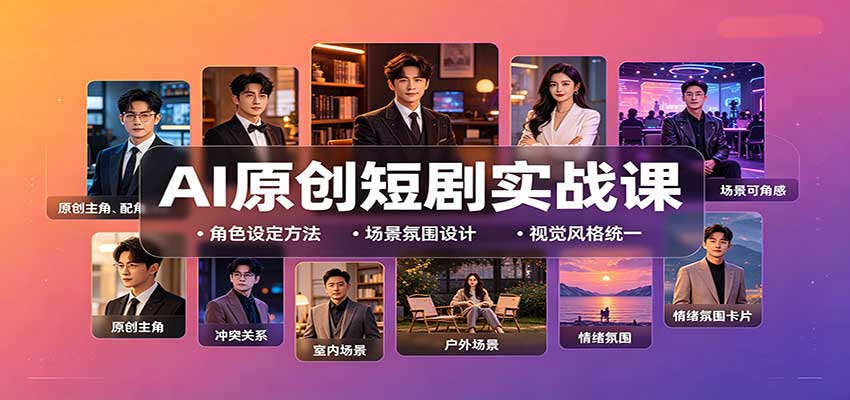 AI原创短剧实战课：从零搭建短剧创作全流程，批量产出可上线剧本-创学资源站