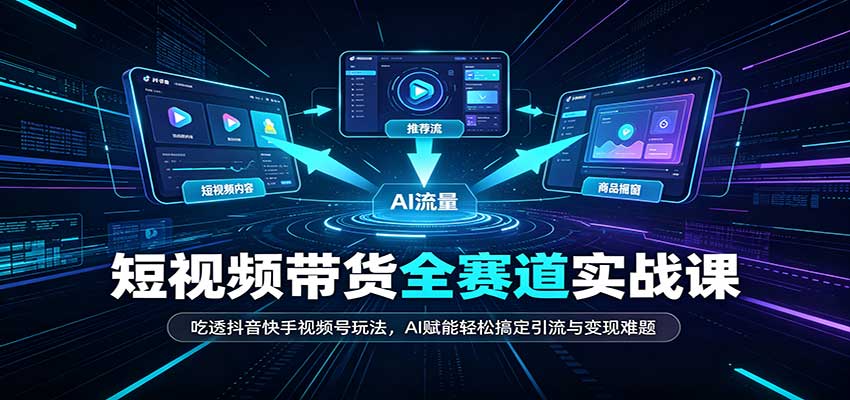 短视频带货全赛道：吃透抖音快手视频号玩法，AI赋能轻松搞定引流与变现难题-创学资源站