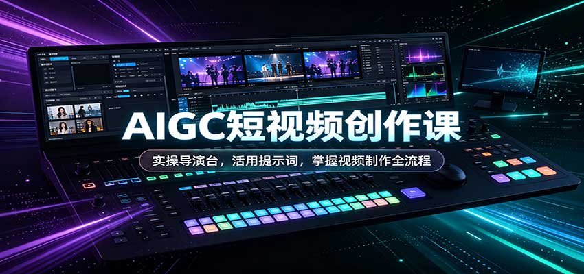 AIGC短视频创作课：实操导演台，活用提示词，掌握视频制作全流程-创学资源站