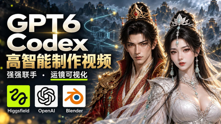 GPT-6 Astra×Codex高智能制作视频！联手Higgsfield，运镜可视化实战-创学资源站