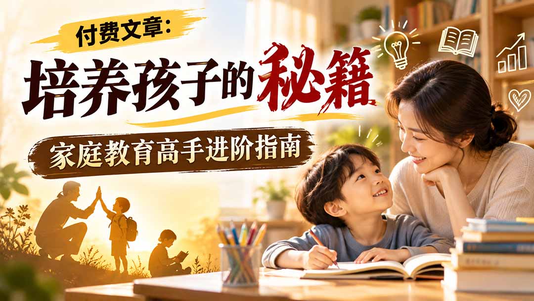 付费文章:培养孩子的秘籍,家庭教育高手进阶指南-创学资源站