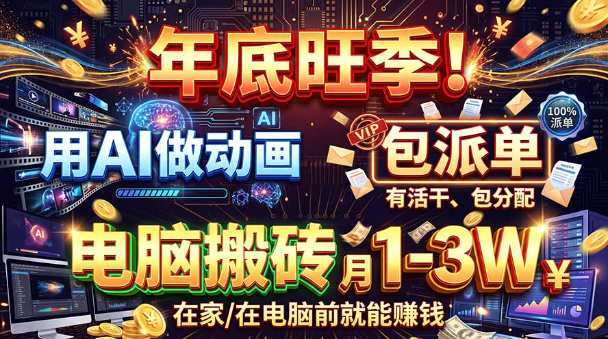AI代做动画，旺季捡钱！一单500-1000+，提供做单渠道，新手可做！-创学资源站