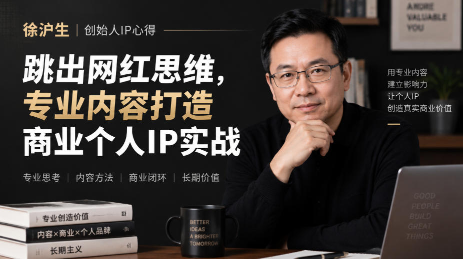徐沪生创始人IP心得|跳出网红思维,专业内容打造商业个人IP实战【文档】-创学资源站