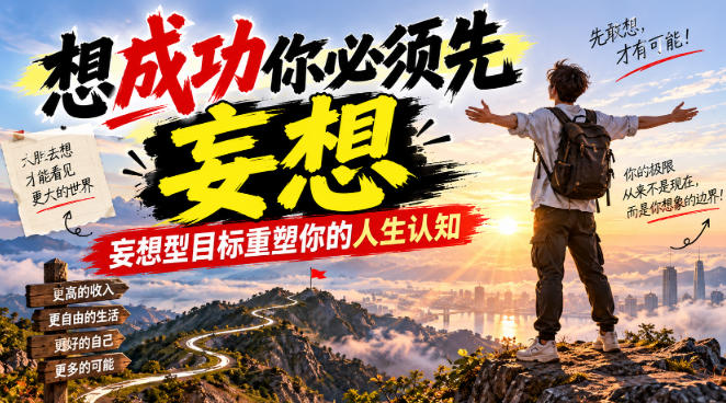 付费文章：想成功你必须先妄想，妄想型目标重塑你的人生认知-创学资源站