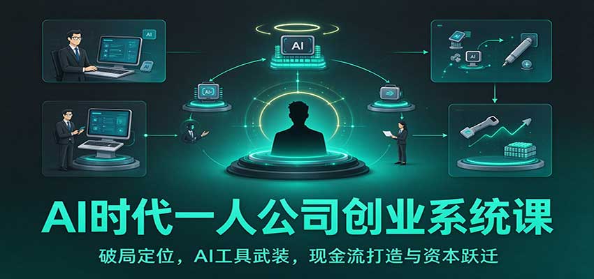 AI时代一人公司创业系统课：破局定位，AI工具武装，现金流打造与资本跃迁-创学资源站