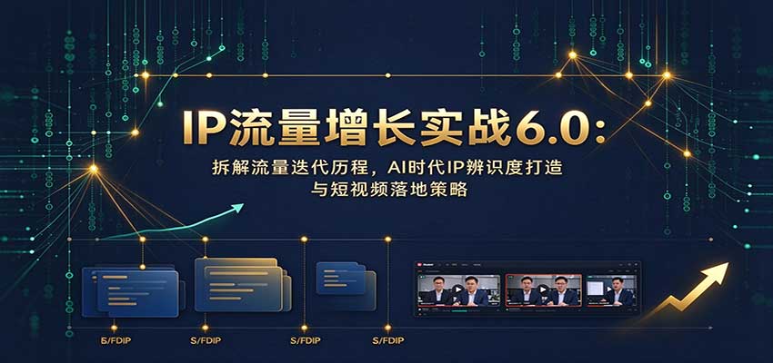 IP流量增长实战6.0:拆解流量迭代历程,AI时代IP辨识度打造与短视频落地策略-创学资源站