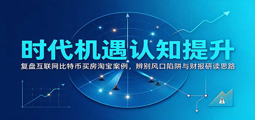 时代机遇认知提升：复盘互联网比特币买房淘宝案例，辨别风口陷阱与财报研读思路-创学资源站
