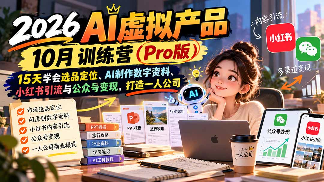 AI虚拟产品10月训练营(Pro版-创学资源站