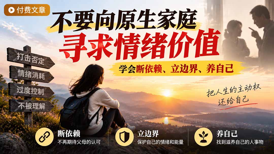 付费文章：不要向原生家庭寻求情绪价值，学会断依赖、立边界、养自己-创学资源站