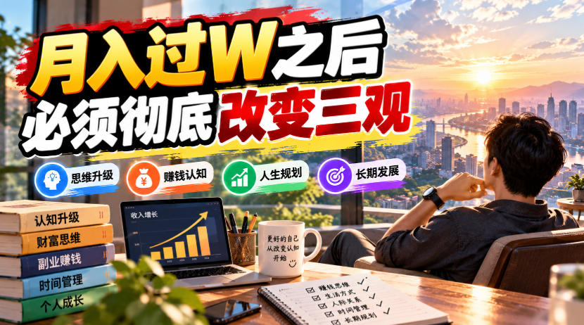 某公众号付费文章:月入过W之后,必须彻底改变三观-创学资源站