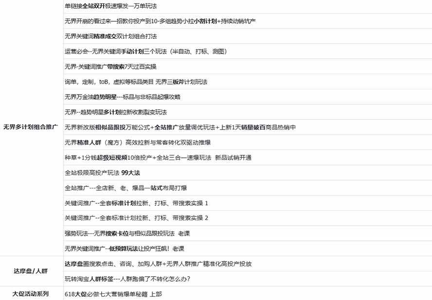 图片[2]-2026淘天开单秘籍PRO实战陪跑课程：全套落地运营玩法，一站式解决淘宝流量低、不出单难题(更新260823-创学资源站